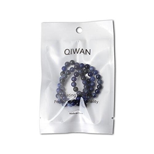 Qiwan 60PCS 6mm Blue Sodalite Natural Gemstone Loose Beads Round Crystal Energy Stone Healing Power for Jewelry Making 1 Strand 15" - Thumbnail 5