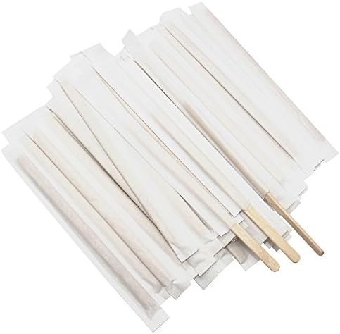 Disposable Birch Wood Coffee Stir Sticks Wooden Stirrers Drink Stirrer,5.5 Inch (paper pack 100 pcs)