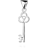 Small Key Pendant Sterling Silver 925 Lock Necklace Bracelet Charm Fine Jewelry