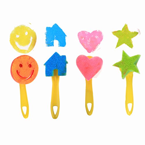 25 Pieces Kids Sponge Painting Brushes for Early Learning Mini Flower Sponge Brushes Drawing tools (multicolor) - Thumbnail 4