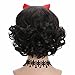 yuehong Short Curly Black Princess Wig Cosplay Synthetic Anime Cosplay Party Hair Wigs With Red Bow