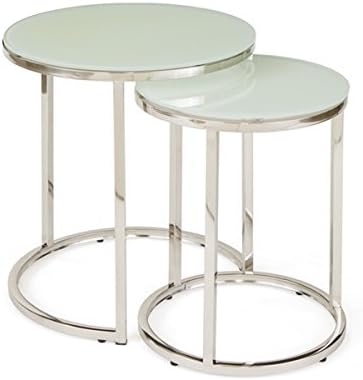 Hip Vintage Hopkins Glass-top Metal Nesting Tables (Set of 2)
