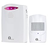 1byone Wireless Home Security Driveway Alarm, 1 Battery-operated Receiver and 1 PIR Motion Sensor Detector Weatherproof Patrol Infrared Alert System Kit (Tools &amp; Home Improvement)