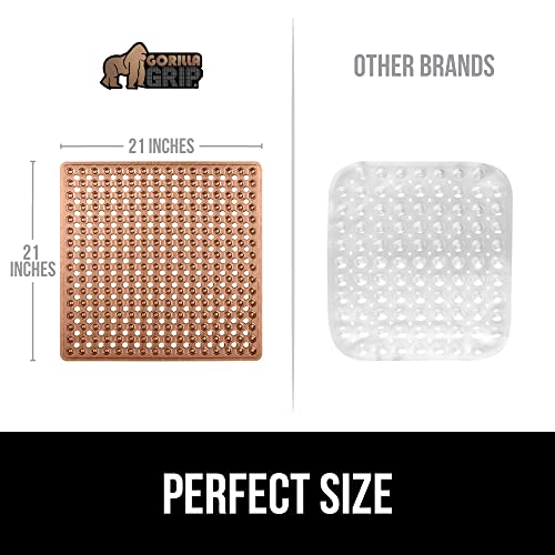 Gorilla Grip Patented Shower Stall Mat, 21x21, Machine Washable, Square