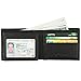 Men's Wallet - RFID Blocking Cowhide Leather Vintage Trifold Wallet (Charcoal Black)