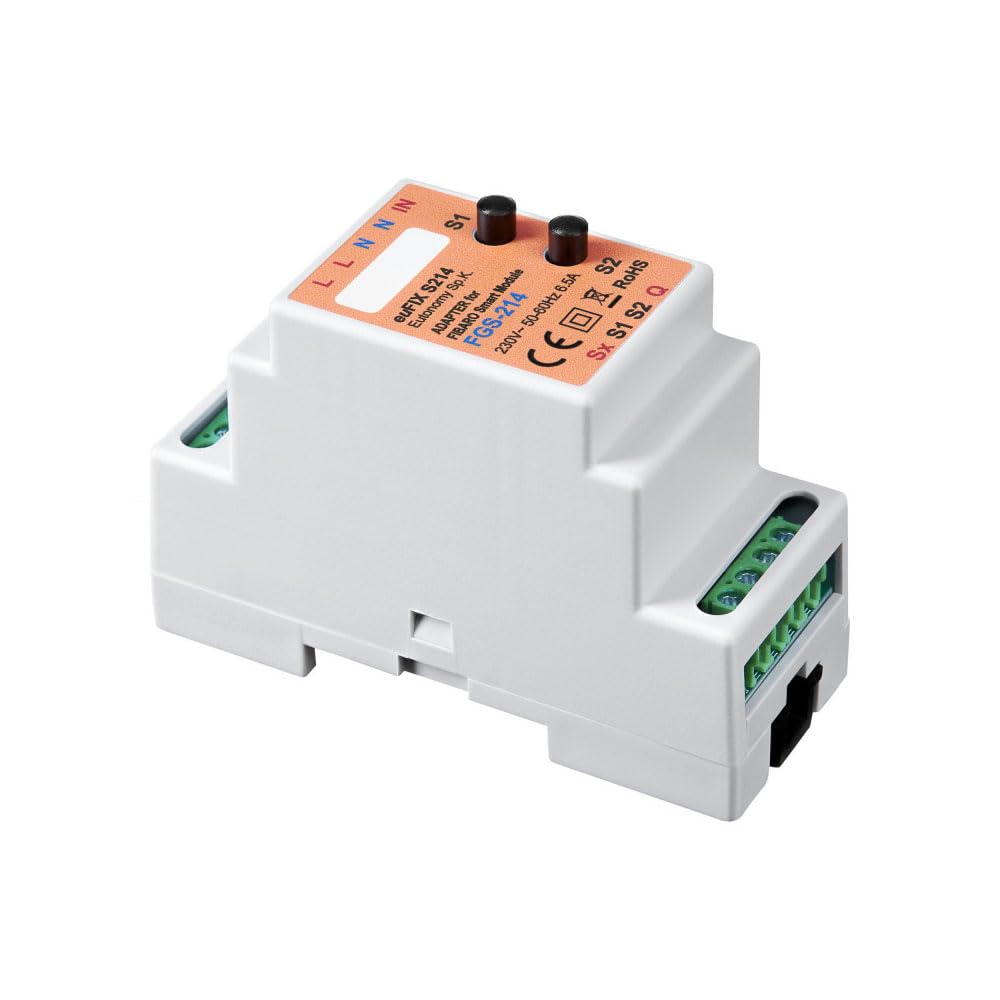 Eutonomy euFIX S214 Adaptor for DIN Rail for FIBARO Smart Modules with Buttons