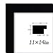 Adeco [PF0378] Black Wood 1.25-Inch Wide Margin Poster Photo Picture Frame, 11x14 Inch