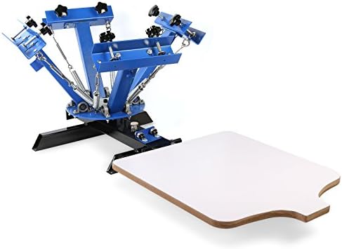 DeEtt Silk Screen Printing Machine 4 Color 1 Station Screen Printing Press Screen Printing Machine Adjustable Devices Press Printer DIY T-Shirt Processing Machine (4 Color 1 Station)
