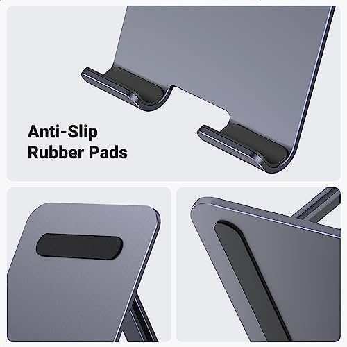 Supporto Tablet Regolabile da Tavolo, Porta Cellulare Scrivania in Alluminio Compatibile con Galaxy Tab, iPad 2022/2021 e Altri da 4.7-12.9"