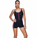 FeelinGirl Women's One Pieces Swimsuit Boyleg Sports Swimwear