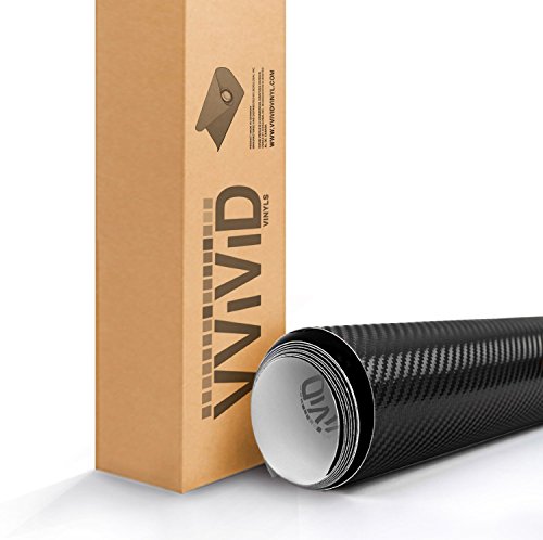 VViViD XPO Dry Deep Black 3D Carbon Fiber Vinyl Wrap Roll with Air Release Technology (100ft x 5ft (Bulk Wrap Kit))