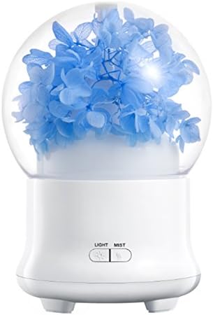 6.6Inch Crystal Ball Shaped Immortal Flower Cool Mist Humidifer Aroma Essential Oil Diffusers ,7 color LED light Ultrasonic,100ml Night Light SPA Yoga Sleep Bedroom,Photography Decoration,Blue