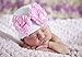 Melondipity's Big Pink Rosette Bow Nursery Beanie - Newborn Girls