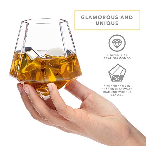 Dragon Glassware Reusable Ice Cubes, Stainless Steel Diamond Shaped