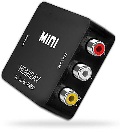 HDMI  to AV 3RCA CVBS - 1080P HDMI Video Converter Supporting PAL/NTSC with USB Charge Cable for TV PC PS3 Blue-Ray DVD, Black