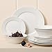Gibson Home Amelia Court Porcelain Chip and Scratch Resistant Dinnerware Set, Service for 4 (16pcs), White (Round)