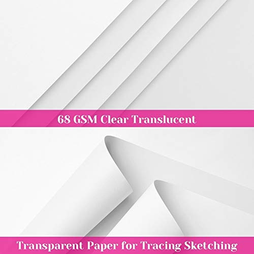 image for Vellum Paper, Cridoz 50 Sheets Vellum Transparent Tracing Paper 8.5 x 