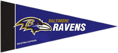 Rico Industries NFL Baltimore Ravens 8-Piece 4-Inch by 9-Inch Classic Mini Pennant Décor Set