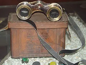 Global Art Brass Monocular Binocular with Leather Case with a Beautiful Brass Antique