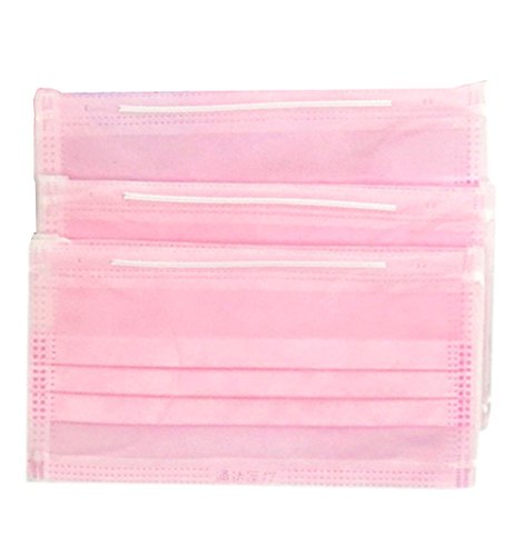 EUBUY Lovely Heart-Shaped Print Ear Loop Disposable Surgical Dust Filter Mouth Cover Beauty Nail Salon Face Mask For Women Lady,Pink (30PCS)