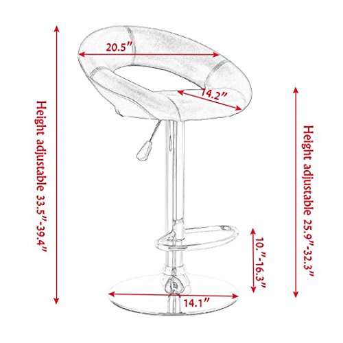 image for Bar Stool, GentleShower PU leather Barstool Single Semi Circle Shape 3