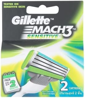 2 Pcs Gillette Mach 3 Sensitive Blade Razor