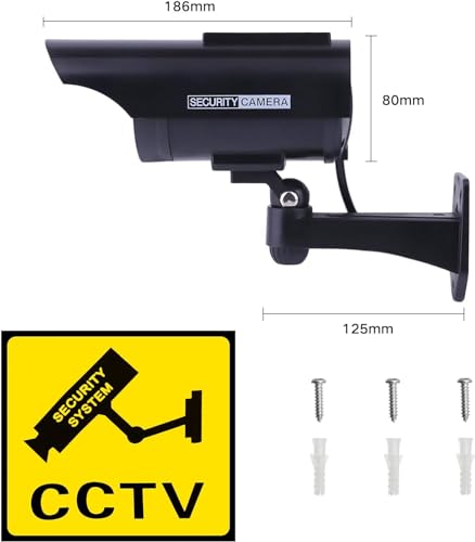 ERWEY CCTV Surveillance Cameras with Flashing LED Light 4 Pack Black