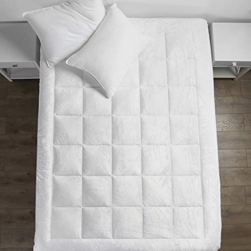 Beckham Hotel Collection Premium Microplush Mattress Pad - Hypoallergenic Ultra Soft Overfilled Topper with Deep Fit - Full - Thumbnail 2