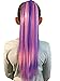 Clip on in Color Hair Extensions Hair Accessories for Girls Women Kids – Temporary & Not Messy Hair Chalk – Great for Parties, Dress up, Doll Hair Birthday Gift for girls 4-12 (Pink & Purple)thumb 1