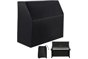 Epicover Upright Piano Cover, Piano Full Cover Dustproof Waterproof, Silver-coated Oxford Fabric Piano Protective Cover Black, Block Sunlight, Moisture, Dust