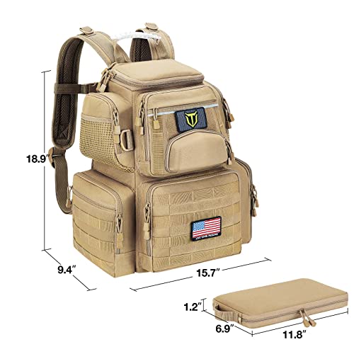 TIDEWE Tactical Range Backpack with Removable Divider, Handgun Backpack