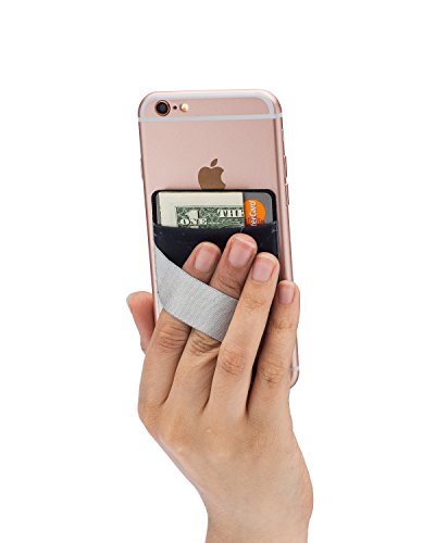 Cardly (Two) Finger Strap cell phone stick on wallet card holder phone pocket for iPhone, Android and all smartphones. (Split Marble)