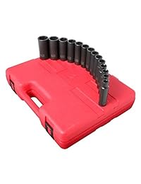 Sunex 2653 1 2-inch Disco Deep Métricas 6 Point Juego de vasos de impacto, 14-piece