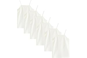 Phedrew 6-Pack Girls' Cotton Tank Tops Stretch Undershirts Soft Basic Camisole