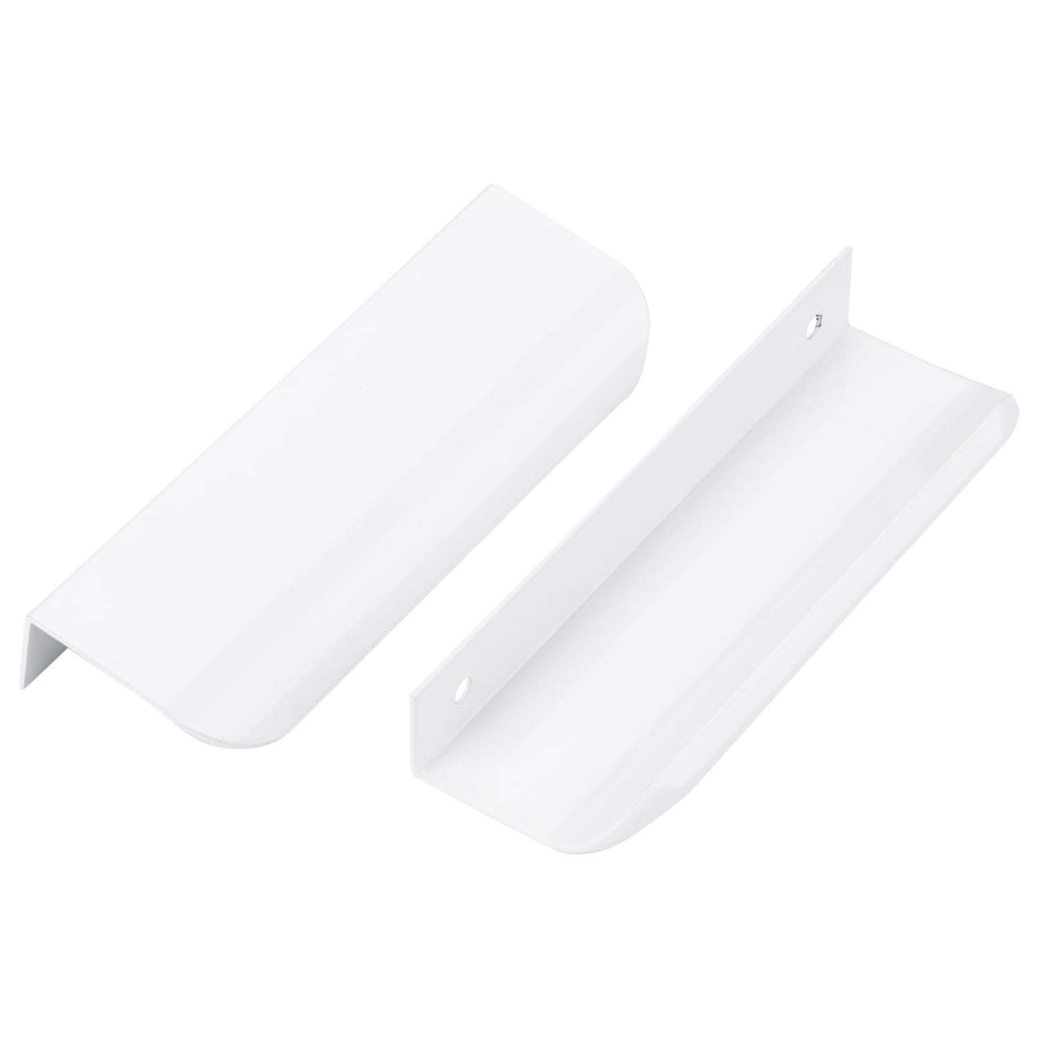 Ndjiloik Pack of 10 Hidden Door Handles Cupboard Handles Furniture Handles Aluminium Alloy for Wardrobe Door Drawers White Total Length 120 mm