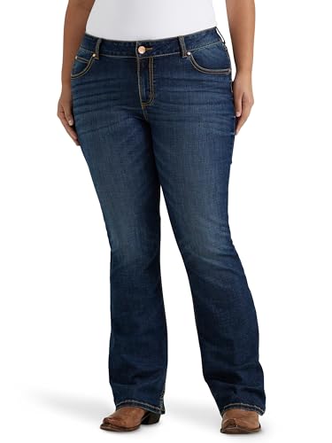 Wrangler Damen Retro Mae Plus Size Mid Rise Stretch Boot Cut Jeans, dunkelblau, 26W x 30L
