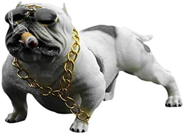 Bully Pitbull Simulated Car Dog Dolls Ornaments Pendant Automobiles Interior Decoration Ornaments Toys Gift Car Accessories (White)