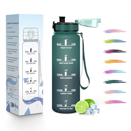 HoneyHolly Childrens Water Bottle 500 ml Reusable with Time Scale Leak-Proof Sports Bottle for Running Cycling Working School Gym