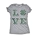 Crazy Dog T-Shirts Womens Love Lucky Clover Vintage Cute Irish St Patricks Day T Shirt for Ladies