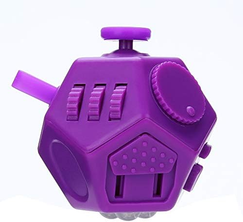 Tagaremuser Fidget Cube 12 Sides Anti-anxiety and Depression Fidget Toy for Children and Adults( Mini Purple)