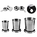 Stainless Steel Camping Mug Camping Folding Cup Portable Outdoor Travel Demountable Collapsible Cup With Keychain 75ml 150ml 250ml