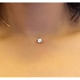 WDIYIEETN Fashion Crystal Necklace Invisible Line Zircon Clavicle Chain for Women