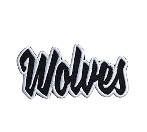 Wolves - Black/White - Team Mascot - Words/Names - Iron on Applique/Embroidered Patch