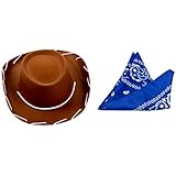 Cowboy Hat - 2-Piece Kids Western Hat and Blue Paisley Bandana, Birthday, Halloween Costume Accessory