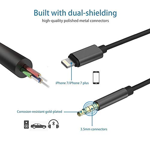 Buteny Car Aux Cable Compatible with iPhone 7/8/X, [Upgraded] 3.5mm Premium Auxiliary Audio Cable Accessories - Thumbnail 3