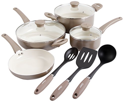 Click Here to See More Images Oster 92164.10 Wennington 10-Piece Cookware Set, Multi-Size, Champagne