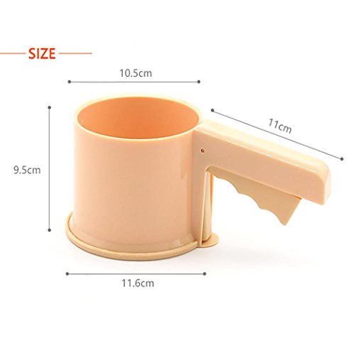 Longay 1PCS Plastic Cup Shape Flour Sieve Powder Sifter Baking Icing Sugar Shaker with Handle Bake Tool - Thumbnail 3