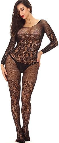 Advoult Plus Size Lingerie Fishnet Bodysuit Crotchless Tights Sexy Nightwear Bodystocking Women