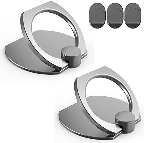 2 Piece Set Cell Phone Finger Ring Holder, Alope [Iron Series] Universal Phone Ring Hook and Stand with Ring Hook Mount for Smartphones and Tablets (2 Pcs)