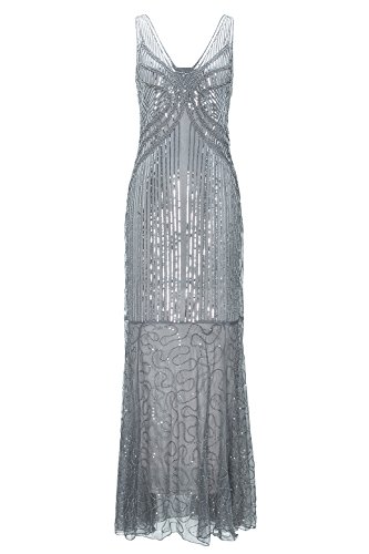 1920s grey dress 1920s dress in grey chiffon with drape and bow – LaVieDelight